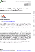 Cover page: A first test of CUPID prototypal light detectors with NTD-Ge sensors in a pulse-tube cryostat