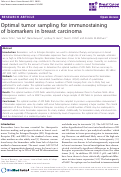 Cover page: Optimal tumor sampling for immunostaining of biomarkers in breast carcinoma