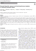 Cover page: Neonatal ibuprofen exposure and bronchopulmonary dysplasia in extremely premature infants.