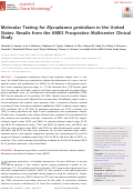 Cover page: Molecular Testing for Mycoplasma genitalium in the United States: Results from the AMES Prospective Multicenter Clinical Study