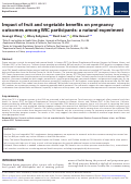 Cover page: Impact of fruit and vegetable benefits on pregnancy outcomes among WIC participants: a natural experiment