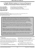 Cover page: A Delphi Method Analysis to Create an Emergency Medicine Educational Patient Satisfaction Survey