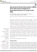 Cover page: Hierarchical Event Descriptors (HED): Semi-Structured Tagging for Real-World Events in Large-Scale EEG