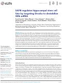 Cover page: SAFB regulates hippocampal stem cell fate by targeting Drosha to destabilize Nfib mRNA.