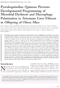 Cover page: Pyrroloquinoline quinone prevents developmental programming of microbial dysbiosis and macrophage polarization to attenuate liver fibrosis in offspring of obese mice