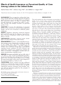 Cover page: Effects of Health Insurance on Perceived Quality of Care Among Latinos in the United States