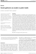 Cover page: Hunter-gatherers as models in public health.