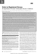 Cover page: Visits to Registered Nurses: An Opportunity to Increase Contraceptive Access in California.