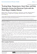 Cover page: Tracking Sleep, Temperature, Heart Rate, and Daily Symptoms Across the Menstrual Cycle with the Oura Ring in Healthy Women