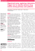 Cover page: Signal and noise: applying a laboratory trigger tool to identify adverse drug events among primary care patients.