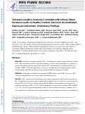 Cover page: Telomere length is inversely correlated with urinary stress hormone levels in healthy controls but not in un-medicated depressed individuals-preliminary findings