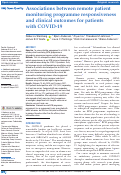 Cover page: Associations between remote patient monitoring programme responsiveness and clinical outcomes for patients with COVID-19.