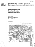 Cover page: Survey, Alignment, and Beam Stability at the Advanced Light Source