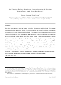 Cover page: An Unlucky Feeling: Persistent Overestimation of Absolute Performance with Noisy Feedback