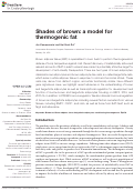 Cover page: Shades of brown: a model for thermogenic fat.