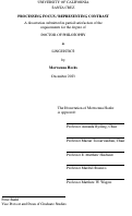 Cover page: comprehending focus / representing contrast