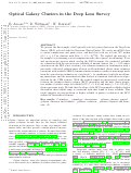 Cover page: Optical galaxy clusters in the Deep Lens Survey