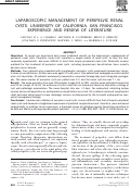 Cover page: Laparoscopic management of peripelvic renal cysts: University of California, San Francisco, experience and review of literature