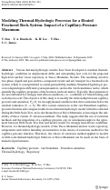 Cover page: Modeling Thermal-Hydrologic Processes for a Heated Fractured Rock System: Impact of a Capillary-Pressure Maximum