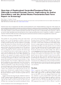 Cover page: Overview of Randomized Controlled Treatment Trials for Clinically Localized Prostate Cancer: Implications for Active Surveillance and the United States Preventative Task Force Report on Screening?