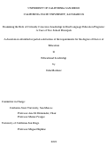 Cover page: Examining the Role of Critically Conscious Leadership in Dual Language Education Programs: A Case of Two School Principals