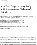 Cover page: Cognition at Each Stage of Lewy Body Disease with Co-occurring Alzheimer’s Disease Pathology1