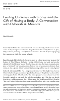 Cover page: Feeding Ourselves with Stories and the Gift of Having a Body: A Conversation with Deborah A. Miranda