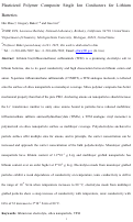 Cover page: Plasticized Polymer Composite Single-Ion Conductors for Lithium Batteries