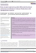 Cover page: Brain atrophy trajectories predict differential functional performance in Alzheimer's disease: Moderations with apolipoprotein E and sex