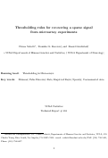 Cover page: Thresholding rules for recovering a sparse signal from microarray experiments