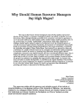 Cover page: Why Should Human Resource Managers Pay High Wages?