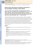 Cover page: Effects of early-life exposure to allergens and bacteria on&nbsp;recurrent wheeze and atopy in urban children