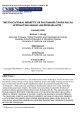 Cover page: The Educational Benefits of Sustaining Cross-Racial Interaction Among Undergraduates