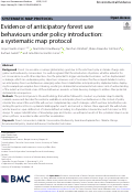 Cover page: Evidence of anticipatory forest use behaviours under policy introduction: a systematic map protocol.