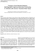 Cover page: Training in Goal-Oriented Attention Self-Regulation Improves Executive Functioning in Veterans with Chronic Traumatic Brain Injury