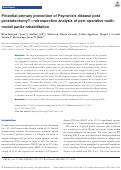 Cover page: Potential primary prevention of Peyronie’s disease post prostatectomy?—retrospective analysis of peri-operative multi-modal penile rehabilitation