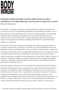 Cover page: Embodied dreaming and improvisation in public and private places: contribution of neurophenomenology and art practice to subjectivity research, Abstract