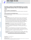 Cover page: Tobacco industry’s human rights makeover: an archival review of British American Tobacco’s human rights rhetorical veneer