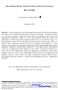 Cover page: SELF-SERVING BIASES: EVIDENCE FROM A SIMULATED LABOUR RELATIONSHIP