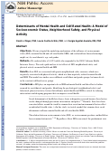 Cover page: Determinants of mental health and self-rated health: a model of socioeconomic status, neighborhood safety, and physical activity.