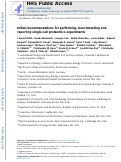 Cover page: Initial recommendations for performing, benchmarking and reporting single-cell proteomics experiments.