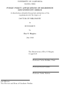 Cover page: Public Policy Applications of Regression Discontinuity Design