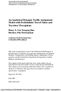 Cover page: An Analytical Dynamic Traffic Assignment Model with Probabilistic Travel Times and Travelers' Perceptions