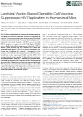 Cover page: Lentiviral Vector-Based Dendritic Cell Vaccine Suppresses HIV Replication in Humanized Mice