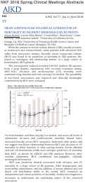 Cover page: MEAN CORPUSCULAR VOLUME AS A PREDICTOR OF MORTALITY IN INCIDENT HEMODIALYSIS PATIENTS