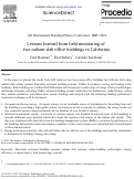 Cover page: Lessons learned from field monitoring of two radiant slab office buildings in California