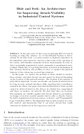 Cover page: Hide and Seek: An Architecture for Improving Attack-Visibility in Industrial Control Systems