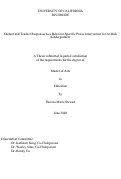 Cover page: Student and Teacher Responses to a Behavior Specific Praise Intervention for At-Risk Kindergartners