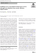 Cover page: Enabling access to household refrigeration services through cost reductions from energy efficiency improvements