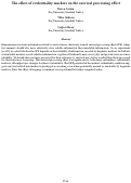 Cover page: The effect of evidentiality markers on the survival processing effect